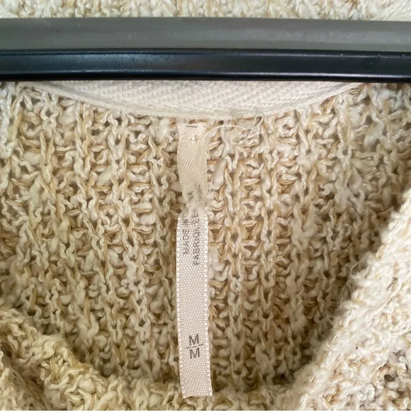 FREE PEOPLE Electric City Pullover Linen Sweater Beige Size Medium - Picture 5 of 6